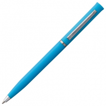 Ручка шариковая Euro Chrome, голубая фото 3
