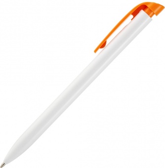 Ручка шариковая Favorite, белая с оранжевым фото 