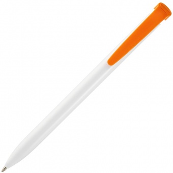 Ручка шариковая Favorite, белая с оранжевым фото 