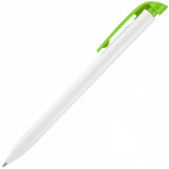 Ручка шариковая Favorite, белая с зеленым фото 2