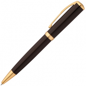 Ручка шариковая Forza, черная с золотистым фото 