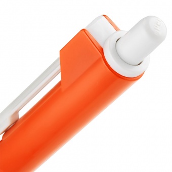 Ручка шариковая Hint Special, белая с оранжевым фото 