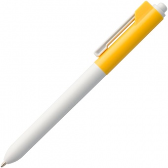 Ручка шариковая Hint Special, белая с желтым фото 