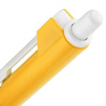 Ручка шариковая Hint Special, белая с желтым фото 3