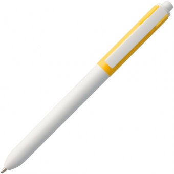 Ручка шариковая Hint Special, белая с желтым фото 
