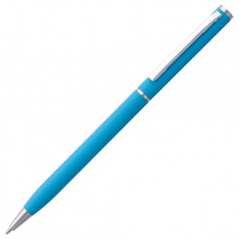 Ручка шариковая Hotel Chrome, ver.2, матовая голубая фото 