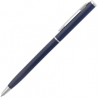 Ручка шариковая Hotel Chrome, ver.2, матовая синяя фото 