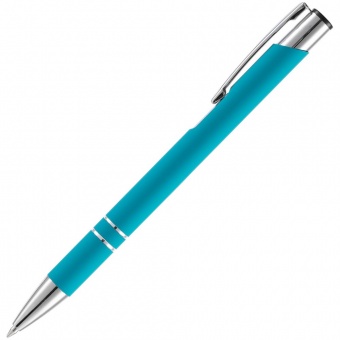 Ручка шариковая Keskus Soft Touch, бирюзовая фото 
