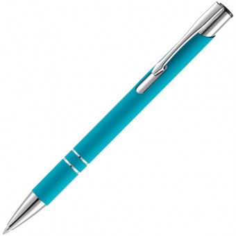 Ручка шариковая Keskus Soft Touch, бирюзовая фото 