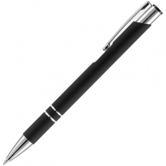 Ручка шариковая Keskus Soft Touch, черная фото 