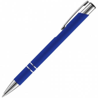 Ручка шариковая Keskus Soft Touch, ярко-синяя фото 
