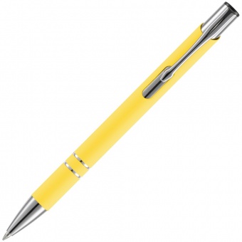 Ручка шариковая Keskus Soft Touch, желтая фото 