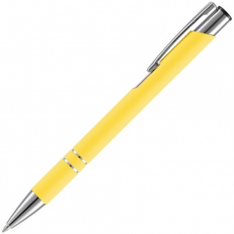 Ручка шариковая Keskus Soft Touch, желтая фото 