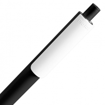 Ручка шариковая Pigra P03 Mat, черная с белым фото 