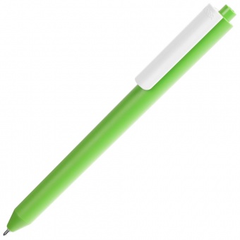 Ручка шариковая Pigra P03 Mat, светло-зеленая с белым фото 