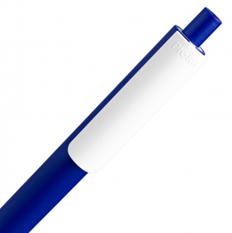 Ручка шариковая Pigra P03 Mat, темно-синяя с белым фото 