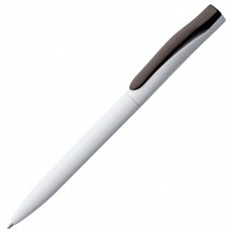 Ручка шариковая Pin, белая с черным фото 