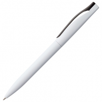 Ручка шариковая Pin, белая с черным фото 