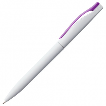 Ручка шариковая Pin, белая с фиолетовым фото 