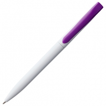 Ручка шариковая Pin, белая с фиолетовым фото 