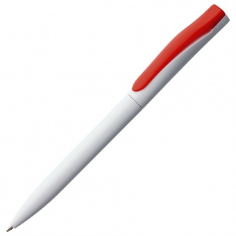 Ручка шариковая Pin, белая с красным фото 
