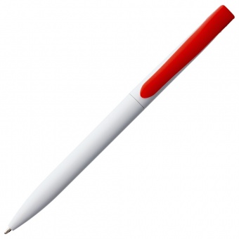 Ручка шариковая Pin, белая с красным фото 