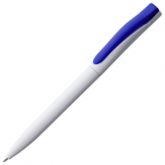 Ручка шариковая Pin, белая с синим фото 