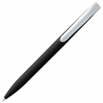 Ручка шариковая Pin Soft Touch, черная фото 