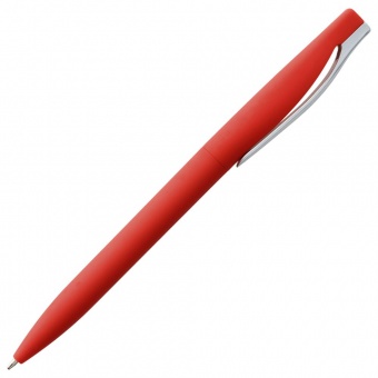 Ручка шариковая Pin Soft Touch, красная фото 