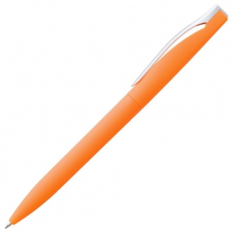 Ручка шариковая Pin Soft Touch, оранжевая фото 