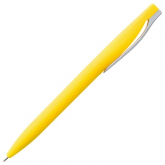 Ручка шариковая Pin Soft Touch, желтая фото 