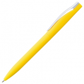 Ручка шариковая Pin Soft Touch, желтая фото 