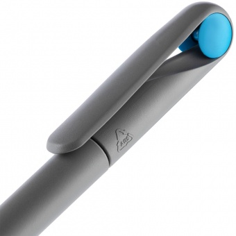 Ручка шариковая Prodir DS1 TMM Dot, серая с голубым фото 