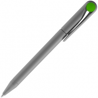 Ручка шариковая Prodir DS1 TMM Dot, серая с ярко-зеленым фото 