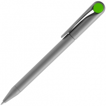 Ручка шариковая Prodir DS1 TMM Dot, серая с ярко-зеленым фото 