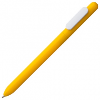 Ручка шариковая Swiper, желтая с белым фото 