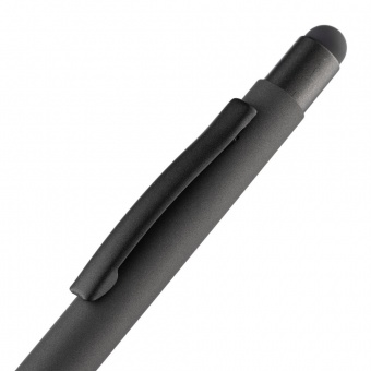 Ручка шариковая Digit Soft Touch со стилусом, черная фото 
