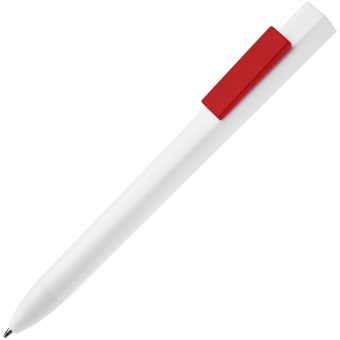 Ручка шариковая Swiper SQ, белая с красным фото 