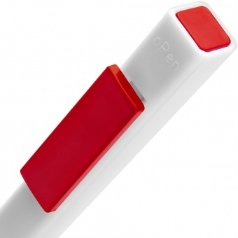 Ручка шариковая Swiper SQ, белая с красным фото 