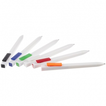 Ручка шариковая Swiper SQ, белая с оранжевым фото 