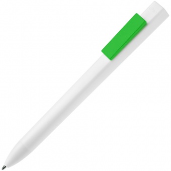 Ручка шариковая Swiper SQ, белая с зеленым фото 