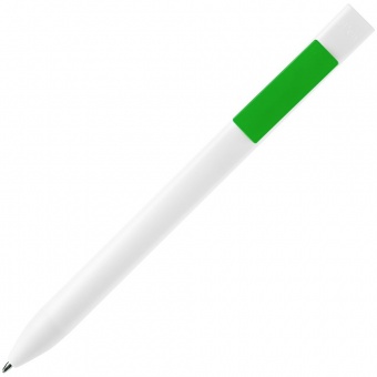 Ручка шариковая Swiper SQ, белая с зеленым фото 