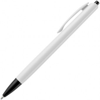 Ручка шариковая Tick, белая с черным фото 