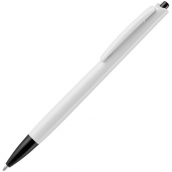 Ручка шариковая Tick, белая с черным фото 