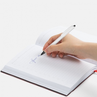 Ручка шариковая Tick, белая с черным фото 