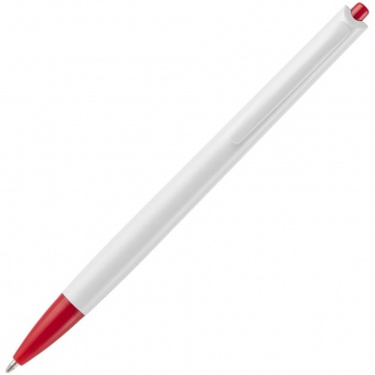 Ручка шариковая Tick, белая с красным фото 3