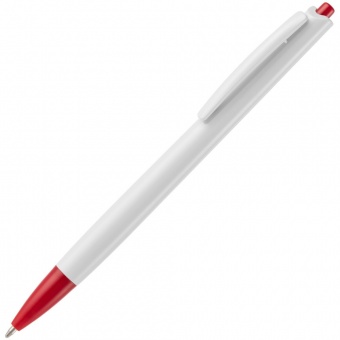 Ручка шариковая Tick, белая с красным фото 1