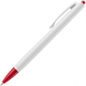 Ручка шариковая Tick, белая с красным фото 4