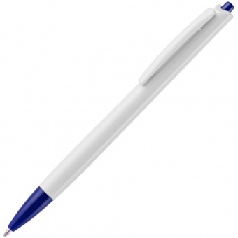 Ручка шариковая Tick, белая с синим фото 