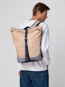 Рюкзак coolStuff Plus, бежевый c темно-синим фото 